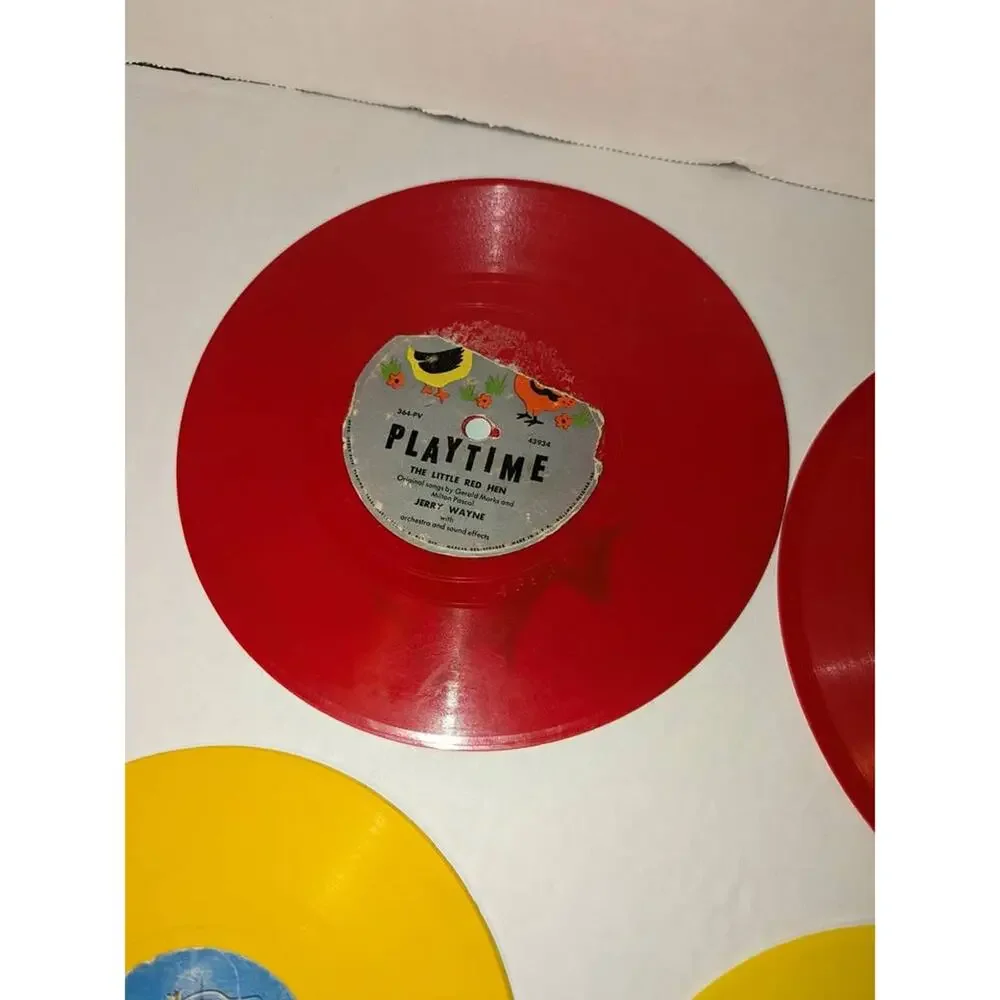 Lot Children's Yellow Golden Red Wheaties Children's Records Playtime Christmas